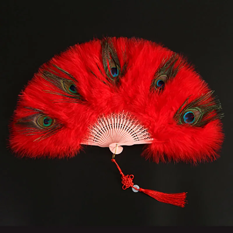 Peacock Feather Folding Hand Fan, Classical, Vintage, 20s, Costume, Dancing Show, Tea Party, Wedding Decoration