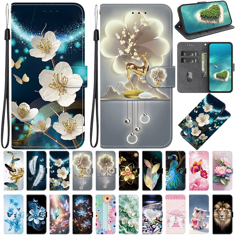 Cartoon Magnetic Book Cover with Stand and Flip Wallet Design