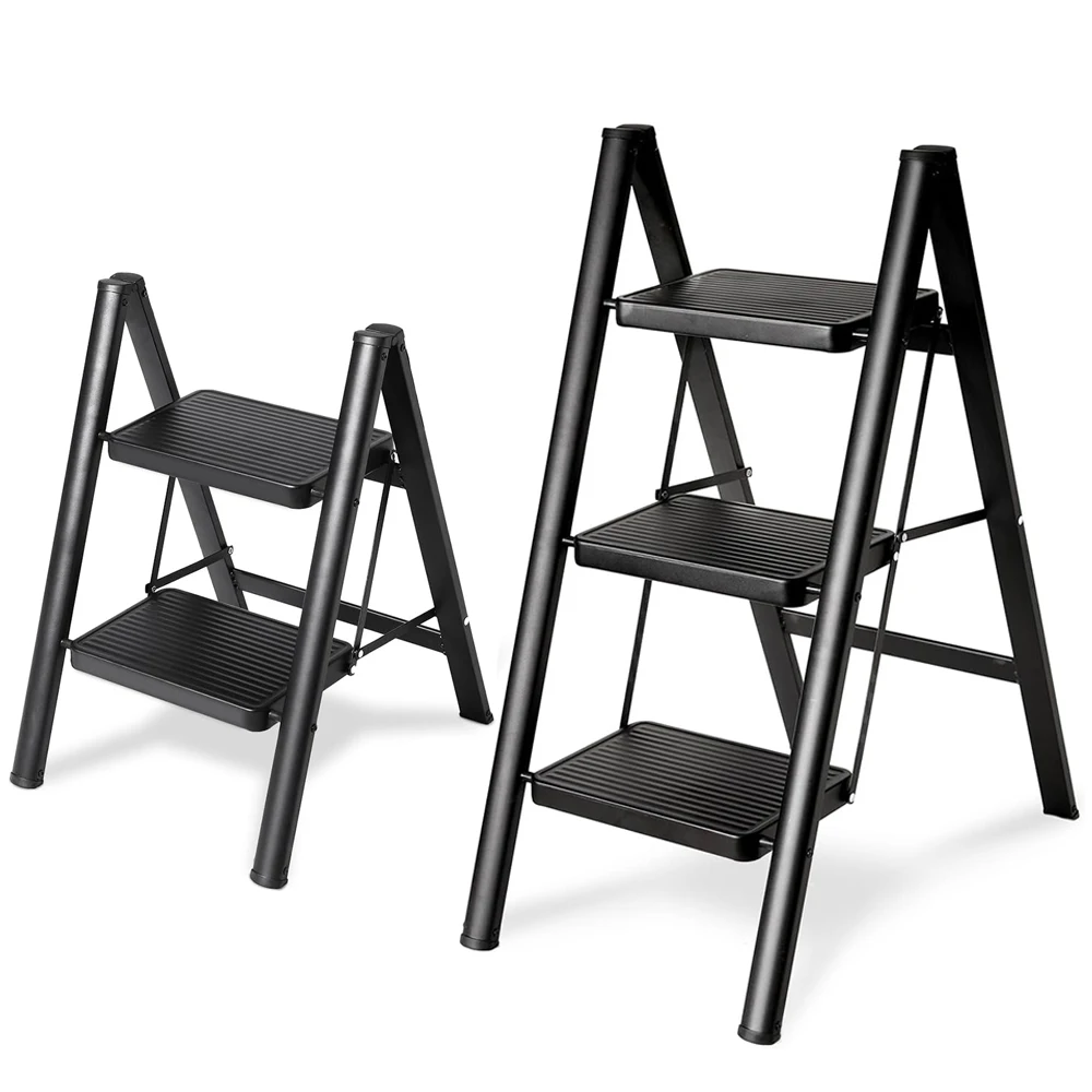 Work Ladder Platform Ladder Folding Step Stool Heavy Duty 330 Lbs Load Stepladder Small Kitchen/Closet Ladder for Adults/Kids Step