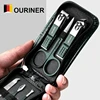 Ouriner 6Pcs Portable Manicure Sets Pedicure Kits Bright Black Nail Clipper Set Personal Care Tools Eyebrow Scissors 1