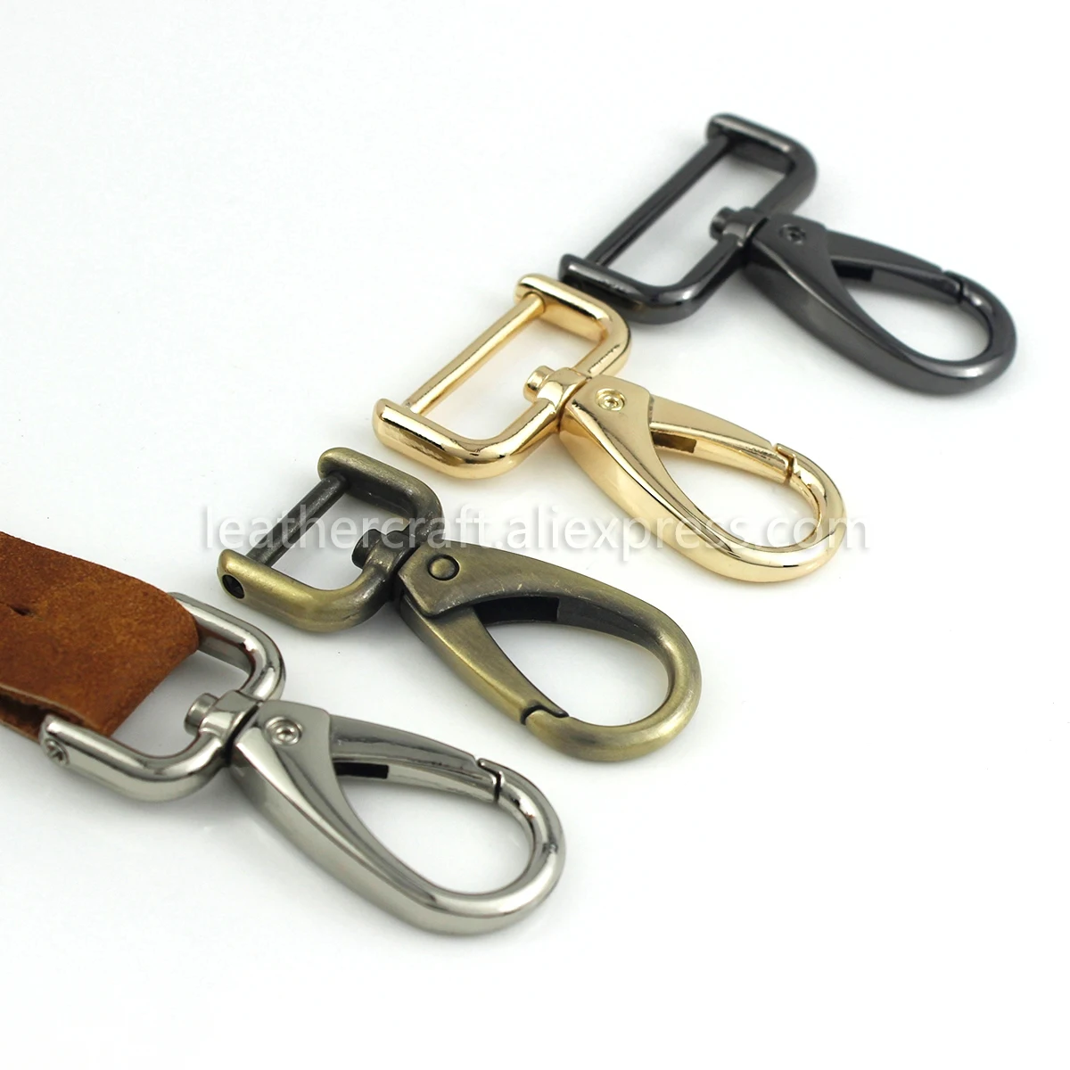 Metal Detachable Snap Hook Trigger Clips Buckles Leather Strap Belt Keychain Webbing Pet Leash Hooks 5 Sizes 1pcs