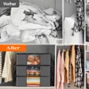 35L Fabric Storage Bags with Clear Viewing Windows - Quilted, Foldable Organizer Boxes for Clothes, Blankets & Bedding 2
