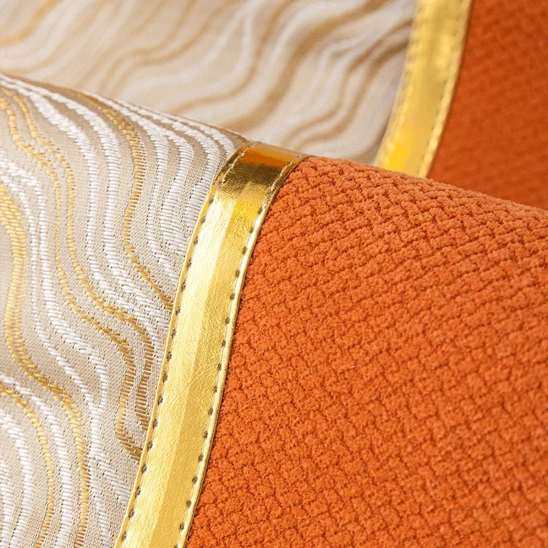 Chenille Orange Real Leather Sofa Cushion Fur Sofa Cover Non-slip and Dustproof Thick Soft Couch Cover Furniture Protector 3