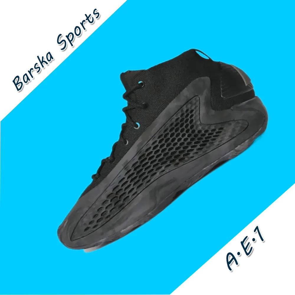 Adidas A.E.1 Man and Women sneakers Stable Cushioning Professional Basketball Shoes Rebound Slip Resistant Comfortable black
