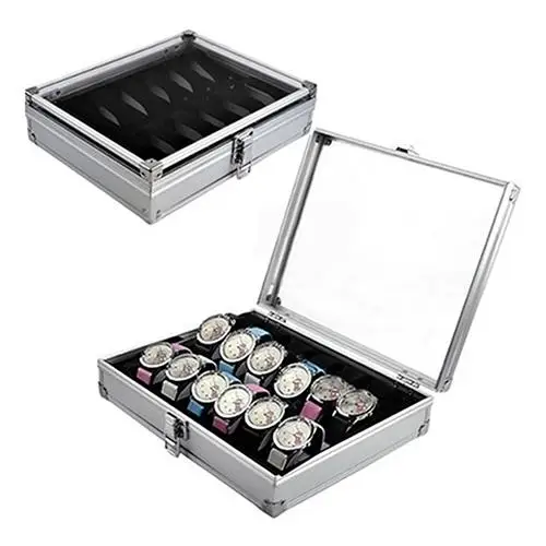 High Quality  6/12 Grid Slots Wrist Watch Box Metal Case Display Storage Holder Organizer Watch Case Jewelry Dispay Watch Box 