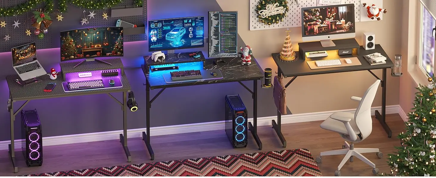 Computer Desk with LED Light