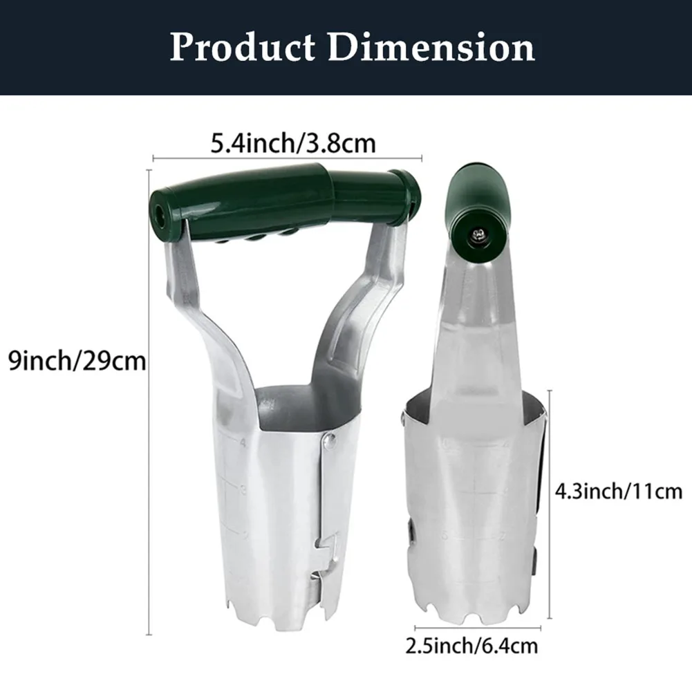 

1pc Stainless Steel Automatic Garden Bulb Planter With Depth Mark Garden Planting Tool Adjustable Handle For Soil Removal