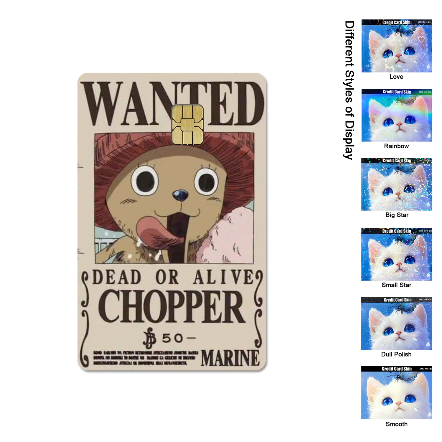 One Piece Animation Wanted Ruffy Ace 2.5D HD Matte PVC Aufkleber Film Tape Skin für Kreditkarte Debitkarte Wasserdichter Aufkleber – Detail 4