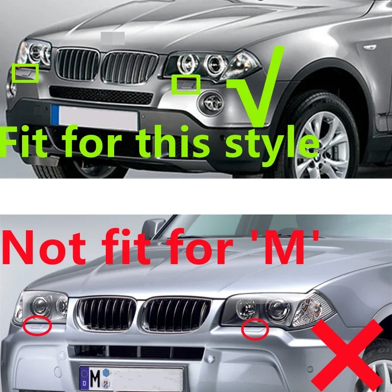 Front Headlight Washer Primed Caps Covers LH RH For BMW X3 E83 2003-2010 61673416176 61673416175
