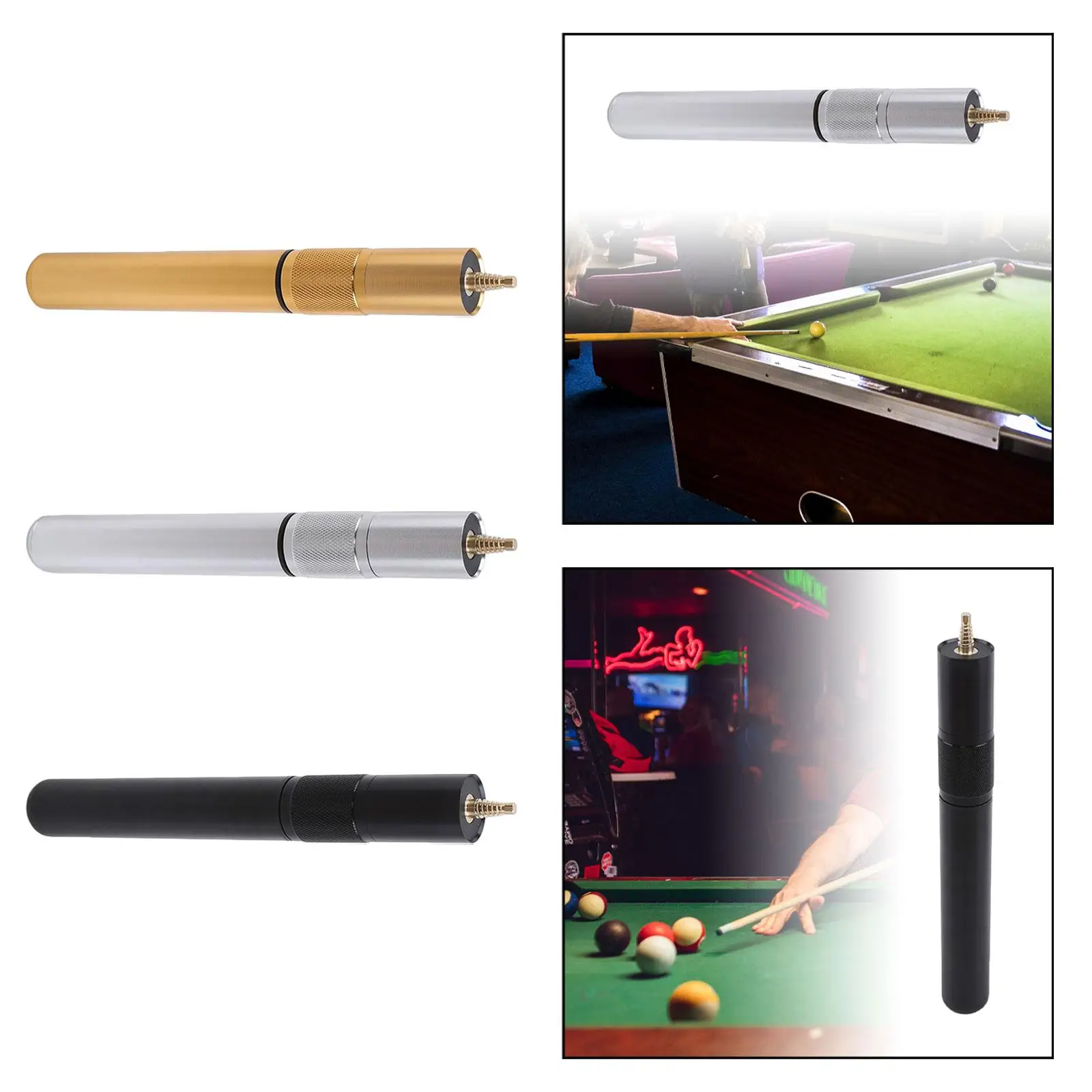 Pool Cue Extender Ultralight Strong Compact Metal Pool Cue Extension for Adult Enthusiast Beginners Athlete Billiard Accessories