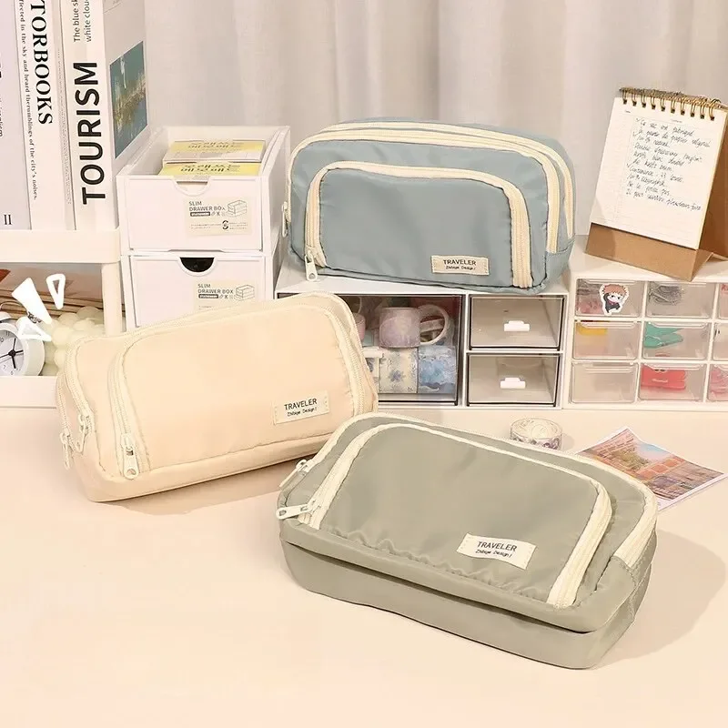 Versatile Large Capacity Portable Stationery and Cosmetics Bag