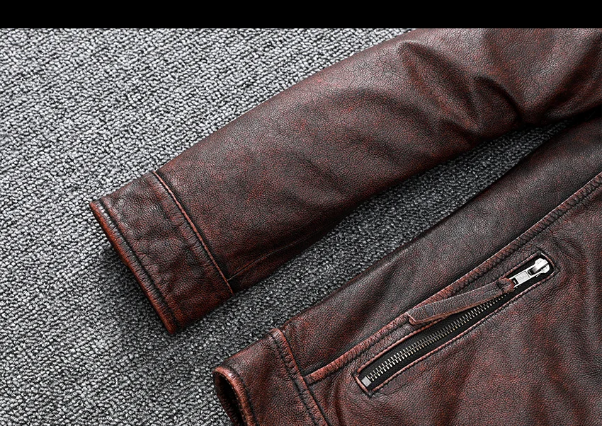 2023New Natural Calfskin Leather Jacket Men Genuine Leather Moto Jacket Autumn Short Classic Business Leisure Corium Coat