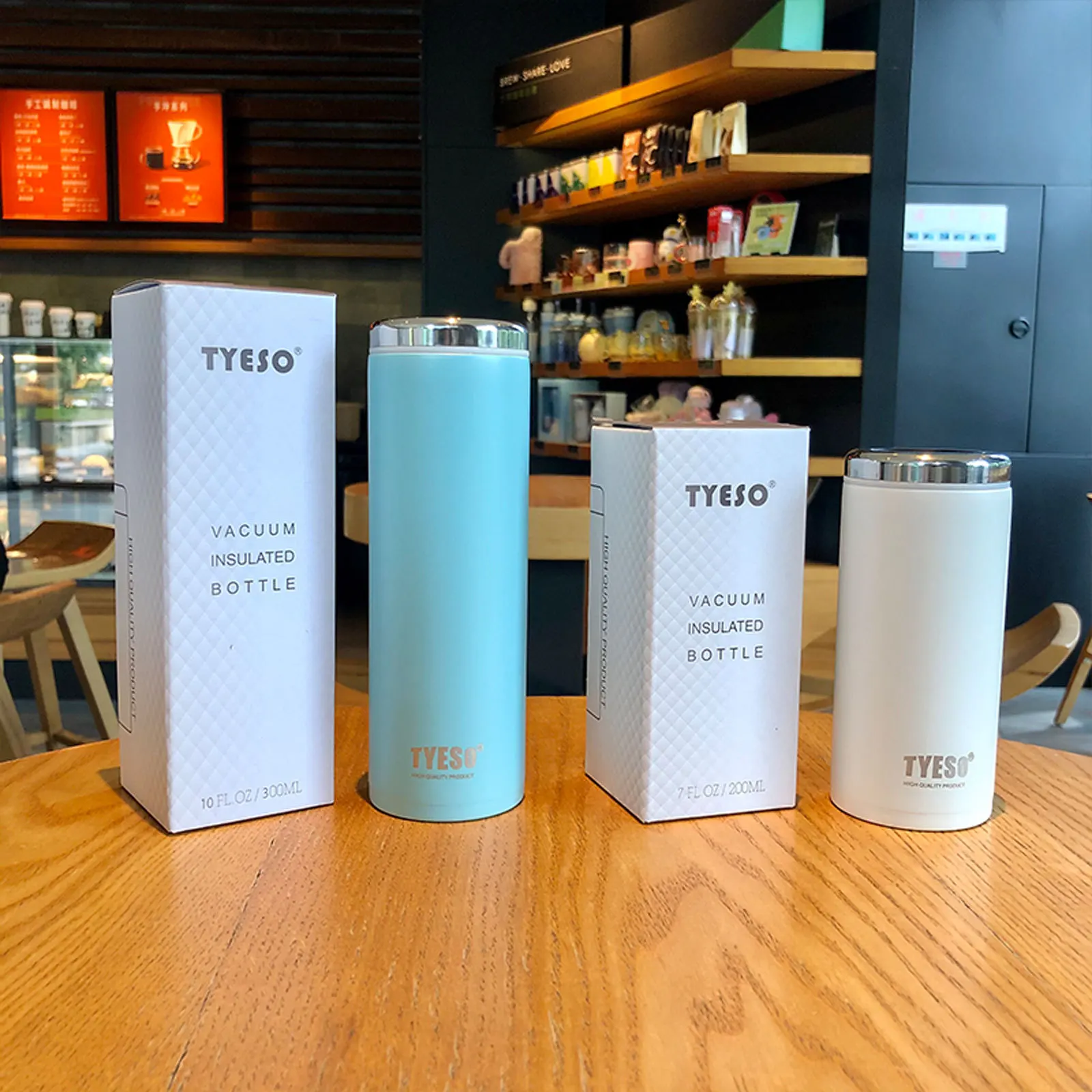 10oz Tyeso Stainless Steel Tumbler With Steel lid Double Wall Vacuum Insulated Coffee Mugs Keep Hot And Cold cups CopoTermico