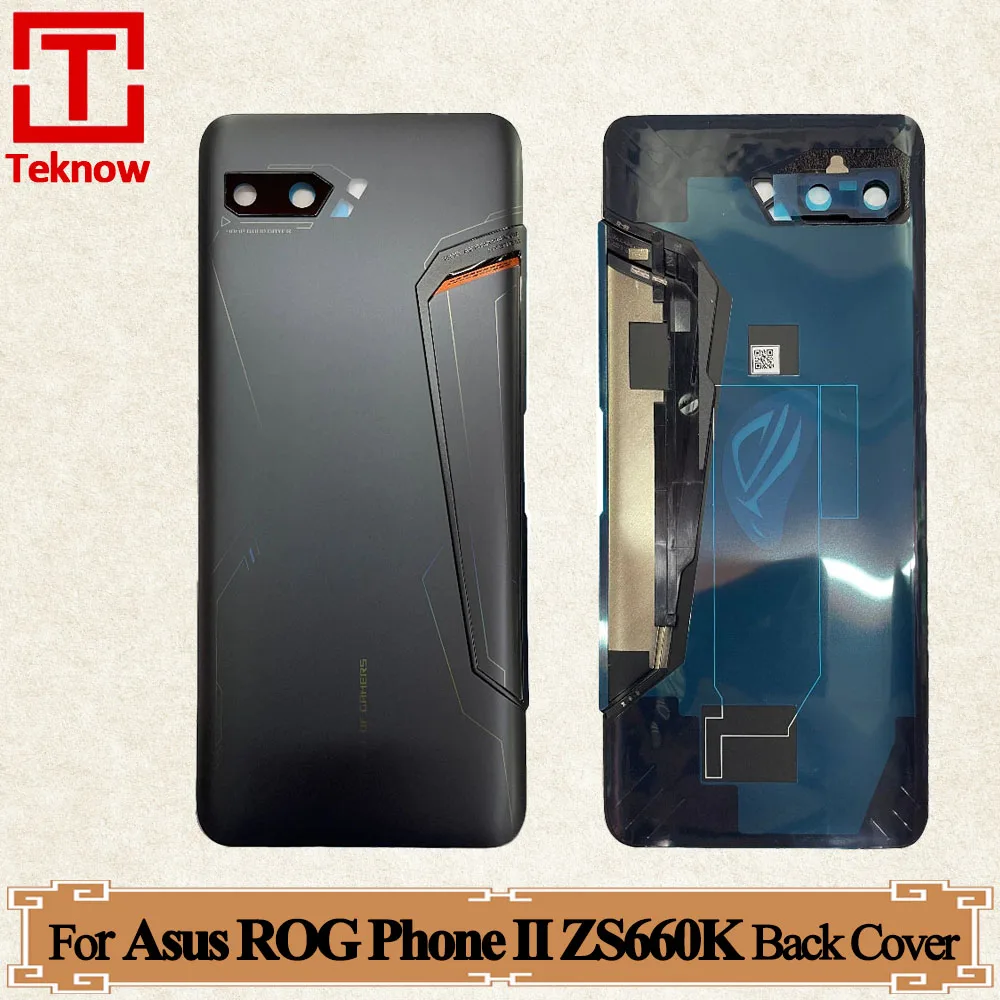 

Оригинальная новая крышка для аккумулятора, заднее стекло для Asus ROG Phone 2 ZS660KL с объективом камеры для Asus _ i001d, задняя крышка, запасные части