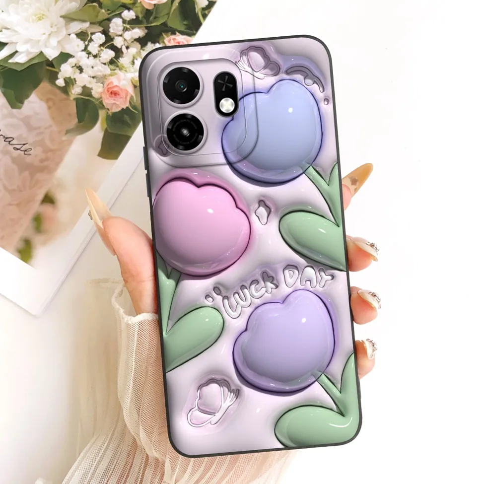 Luxury Floral Phone Case - Fashionable Silicone Cover with Cute Painted Design