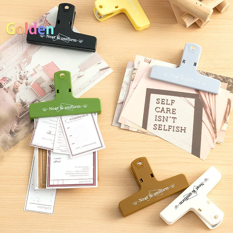 6pc 레트로 다기능 자석 클립 영수증 및 메모용 창의적 다채로운 플라스틱 사무실 정리함, 휴대용 경량