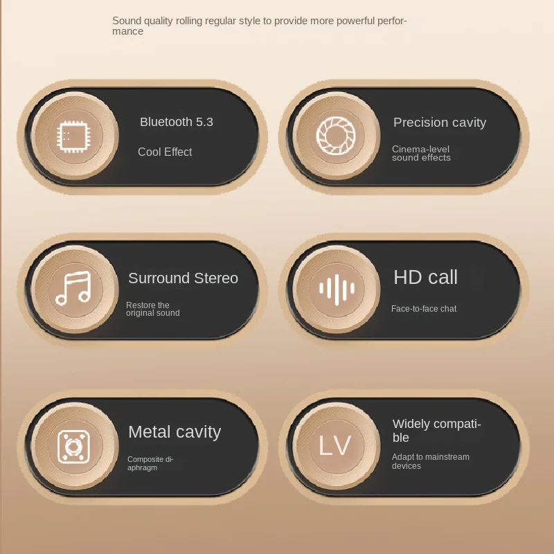 5.3Wireless Earphones with 360-degree Stereo Surround Sound Earbuds with Intelligent Noise Reduction Immersive for Sports