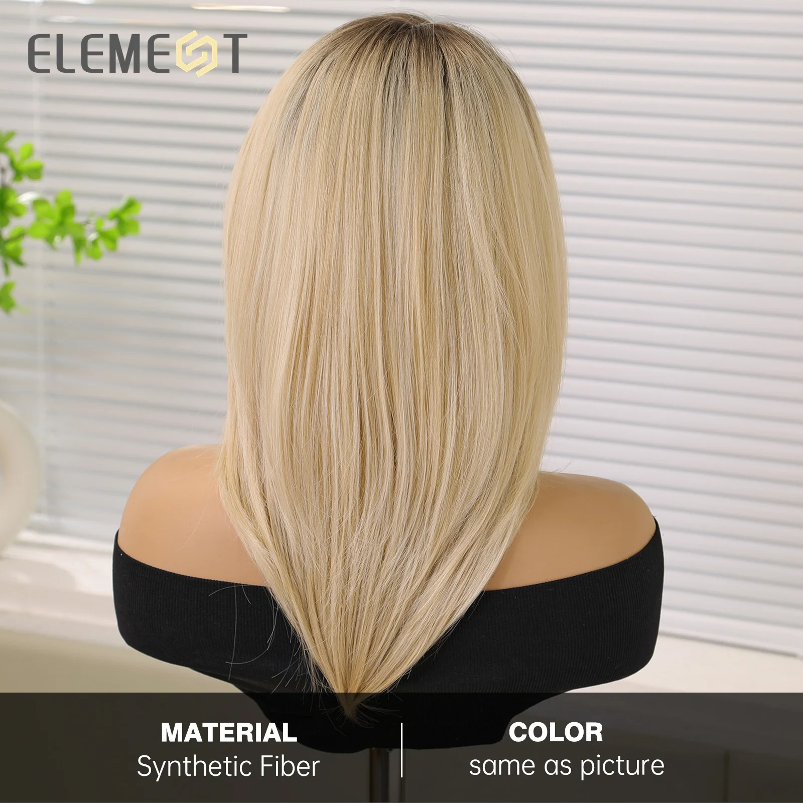 Synthetic Wig 13*5*1 Lace Ombre Dark Root to Blonde for Girls Daily Heat Resistant Transparent Glueless