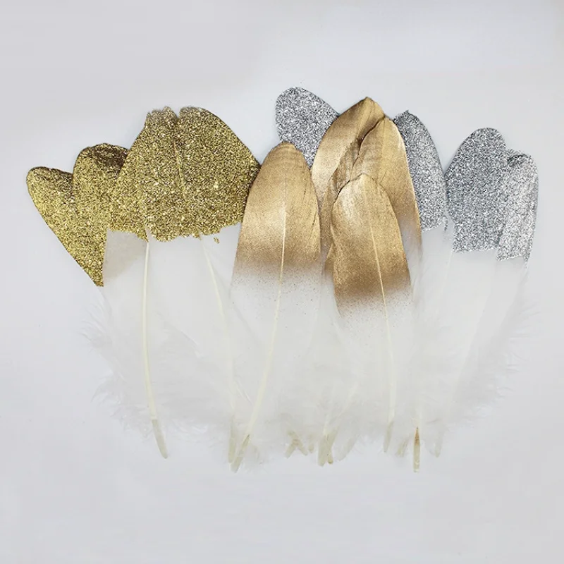 Tanio 20 Pcs of natural feathers 15-20cm hard goose feathers sklep