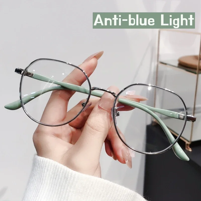 

Fashion Anti Blue Light Eyewear Women High Definition Round Frame Glasses Unisex Fashion Computer Eyewear Optical Eyeglasses