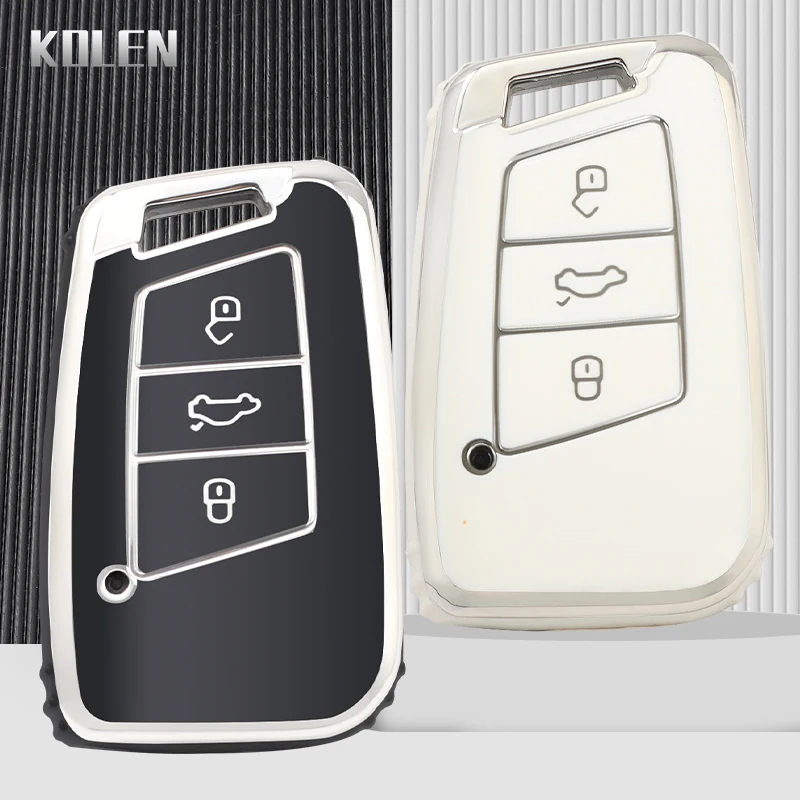 TPU 자동차 원격 키 케이스 커버 쉘 Fob For VW 폭스 바겐 Passat B8 Tiguan Magotan 골프 Skoda Kodiaq Superb A7 액세서리