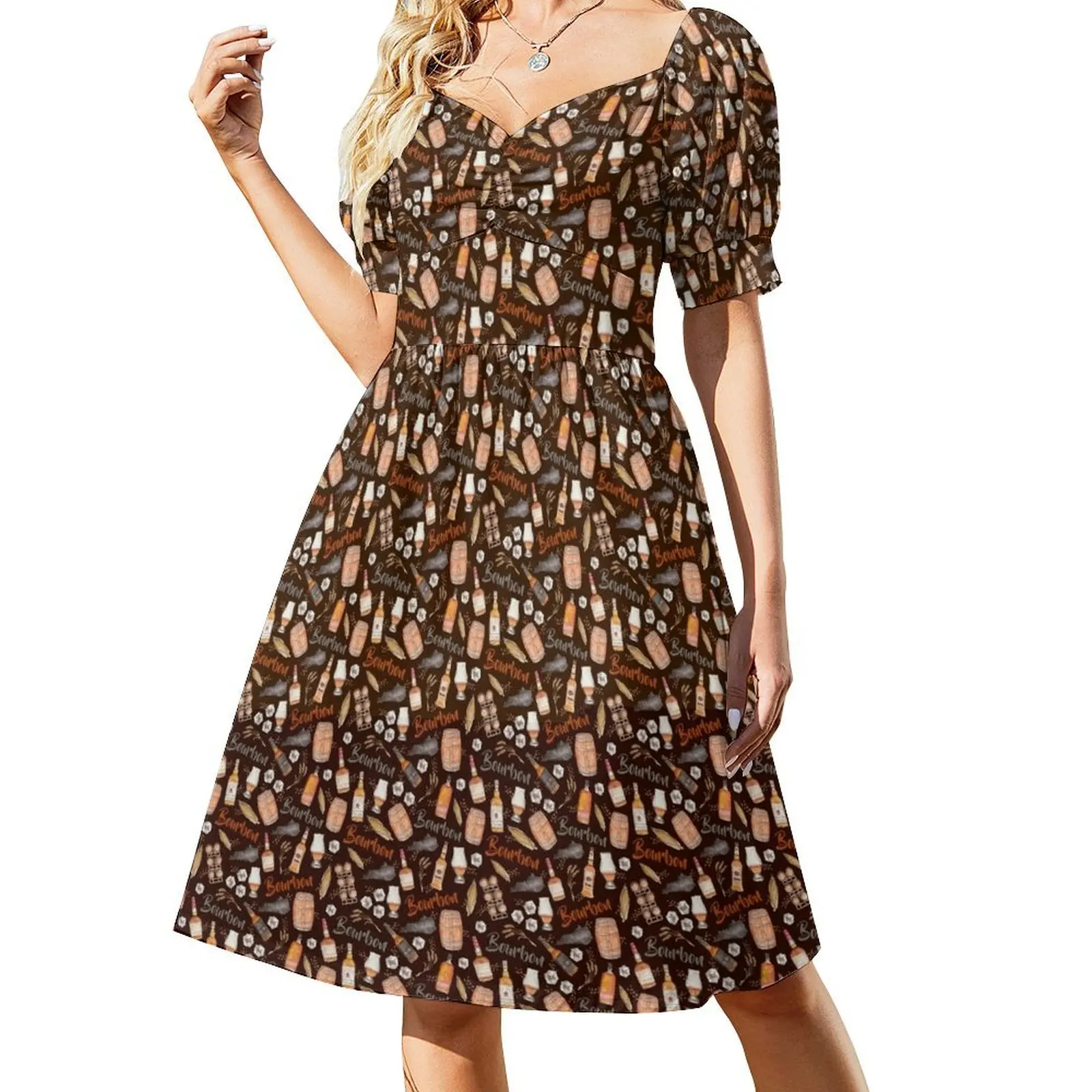 thumbnail image 1 of Vestido de manga corta de whisky bourbon de Kentucky, ropa de fiesta, ropa, vestido, 1 of 7