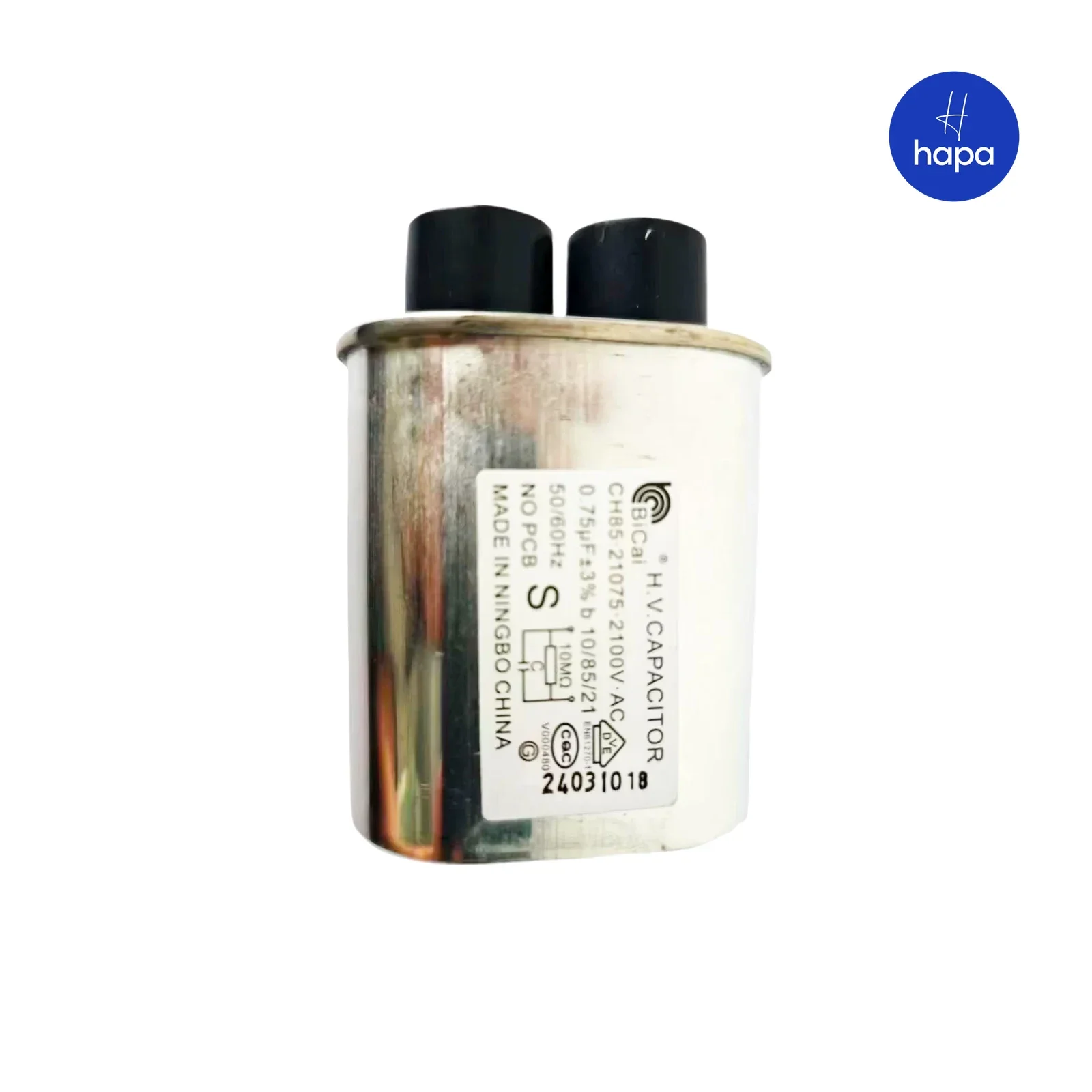 Microwave oven spare parts 2100V.AC 0.75uF 50/60Hz CH85.21075 high voltage HV capacitor