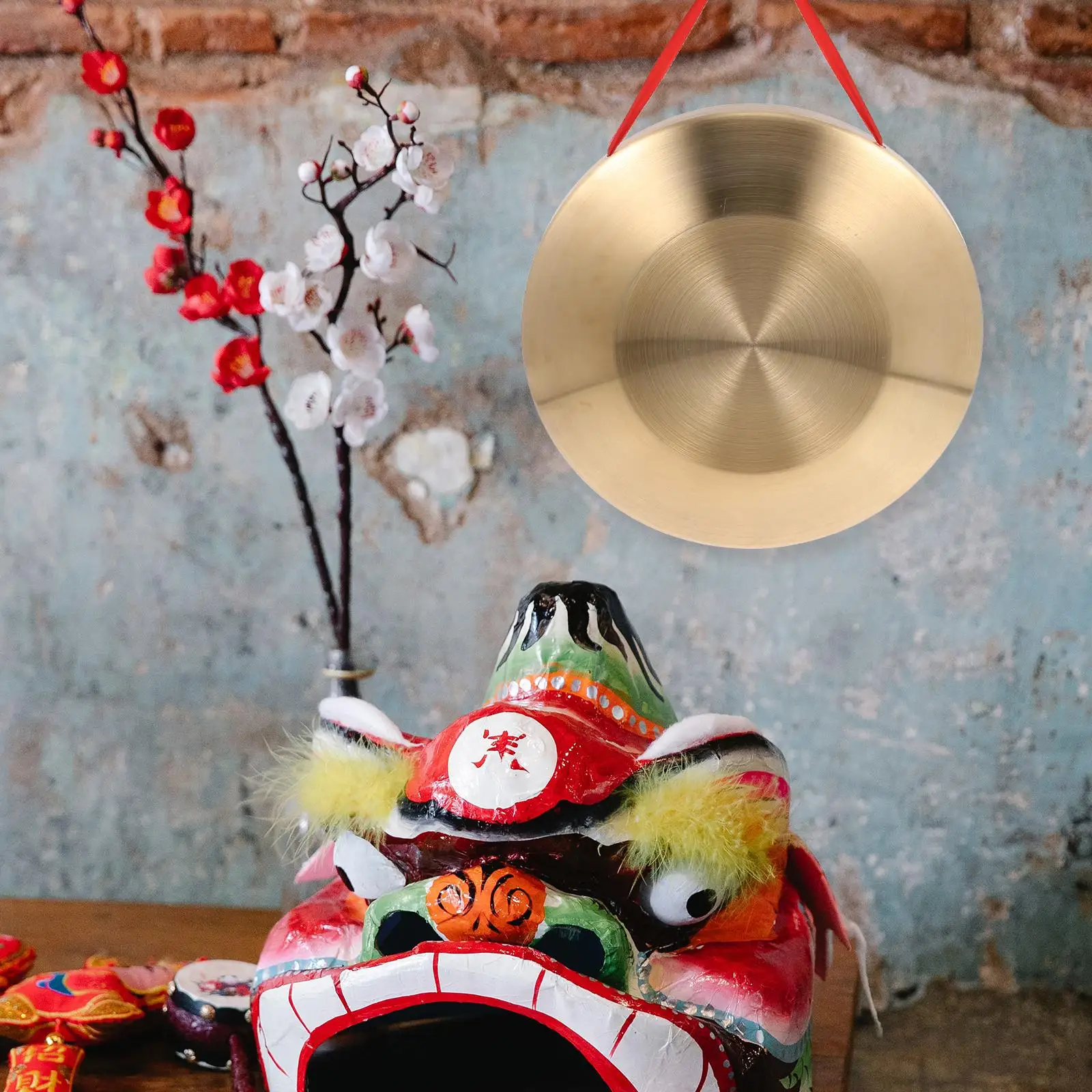 The Hammer Gong Chinese Cymbal Hand with Play Durable Boy Golden for Company Opening Music Instrument Baby