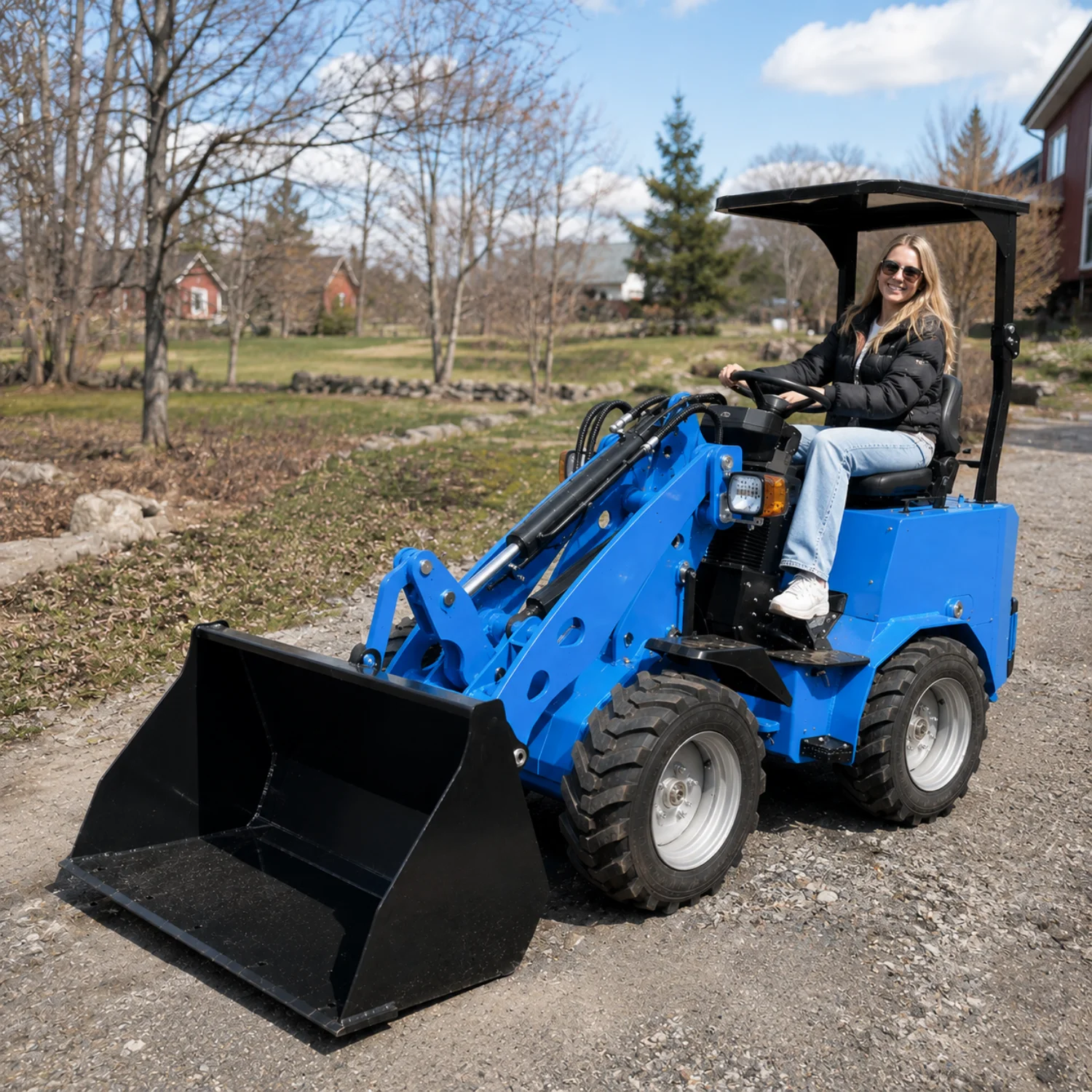 Kostenloser Versand: Mini-Radlader mit CE- und EPA-Zertifizierung, Euro 5, Kompakter Baumaschinenlader für Landwirtschaftliche Ladeausrüstung