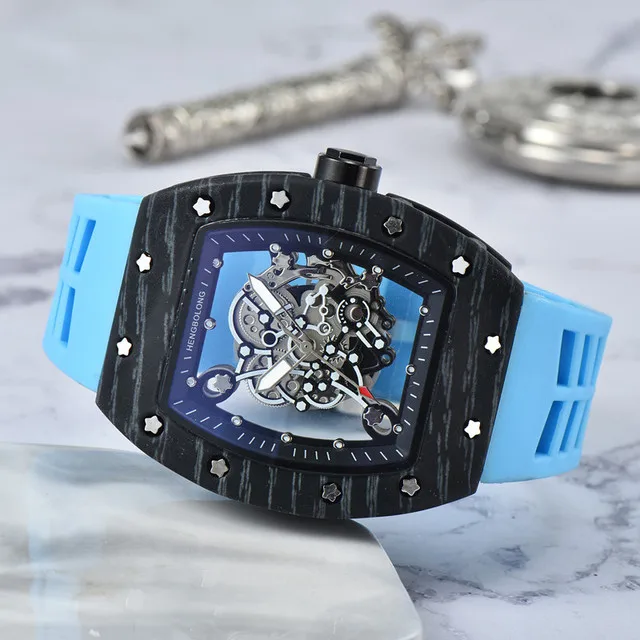 quartz watches great 3-pin quartz watch transparent bezel men's automatic watch men's designer wrist waterproof Reloj Hombre ice king watches quartz Quartz Watches