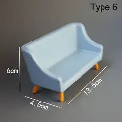 Miniature Dollhouse Furniture Set: Sofa Bed, Wardrobe, TV Cabinet, and Accessories (Type 6)