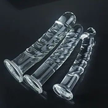 Crystal Glass Dildo Butt Plug Realistic Penis Glass Anal Dildos For Women G-Spot Stimulate Sex Toys Female Masturbators Dilldo 5