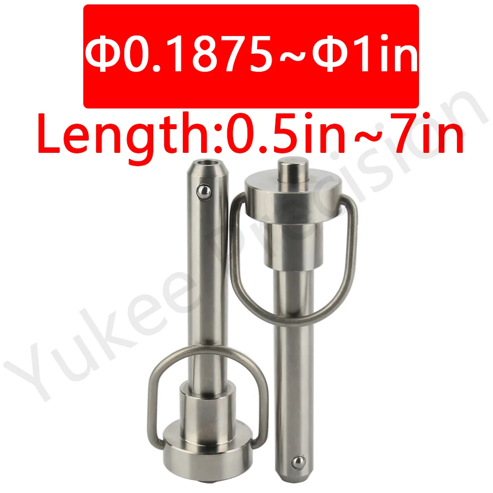 Ball Lock Pin com Alça de Anel Quick Release Pins Yk112 Diâmetro 0.57 Comprimento 0.251 Venda Fábrica Aço Inoxidável