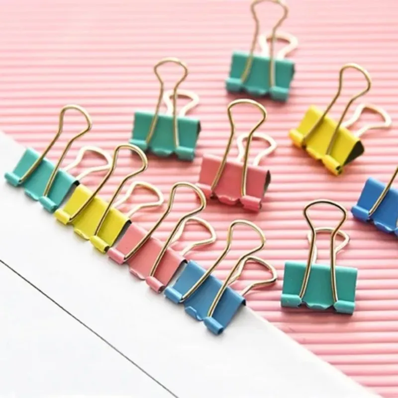 40 Pcs/set Colorful Metal File Clip Binder Clips Long Tail Clip Office School Stationery Supplies paper clip