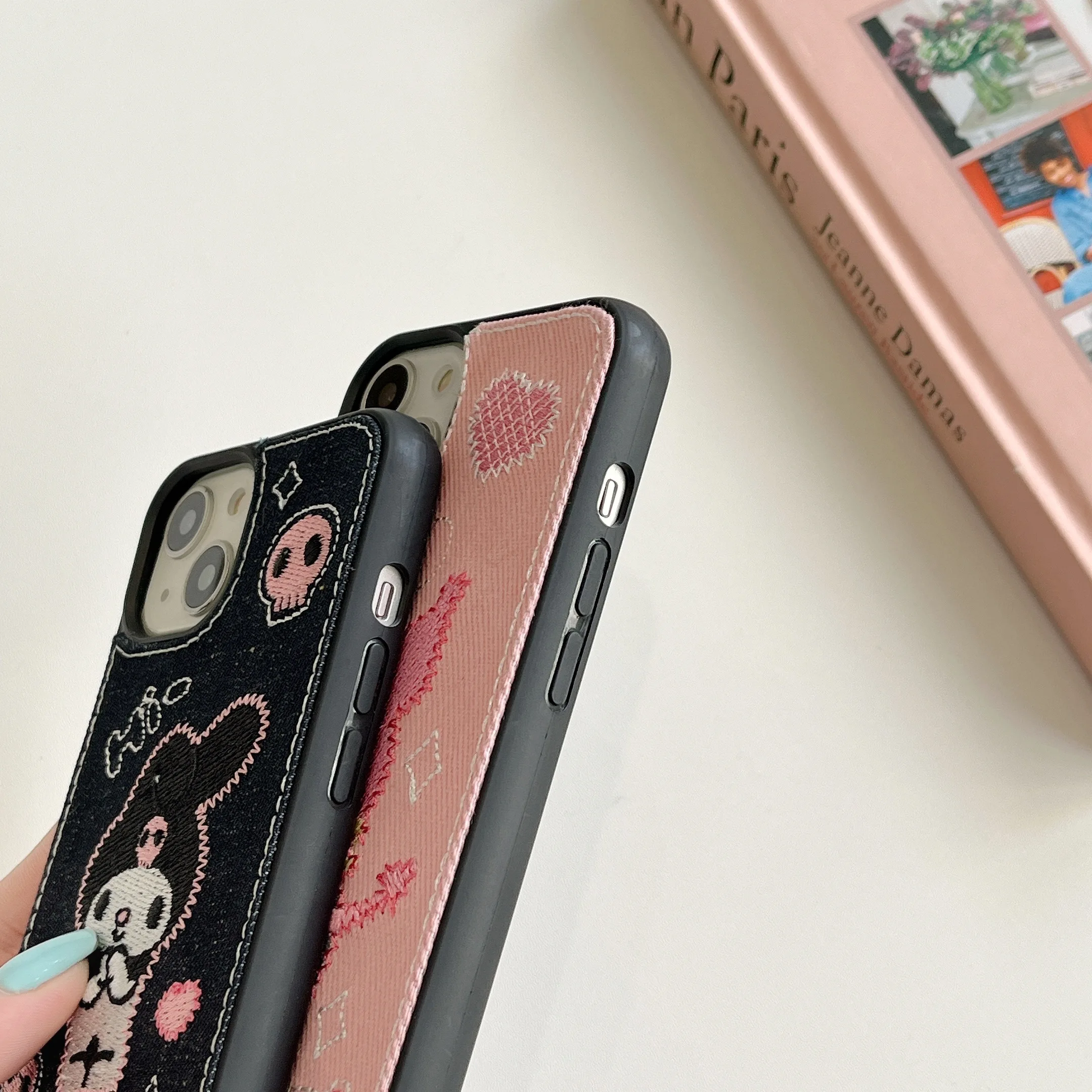 Джинсовый вышитый супер крутой чехол с рисунком кролика для телефона iPhone  14 13 12 11 Pro Plus Max защитный чехол в подарок девушке | AliExpress