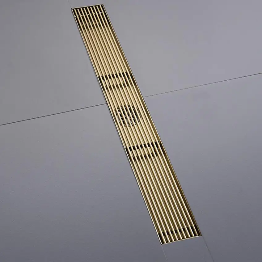 Description Picture 3 of itemfloor Drain 300/400/500mm Long Bathroom Water Outlet Stainless Steel Brushed Matt Black Brushed Gold Shower Room Toilet Using