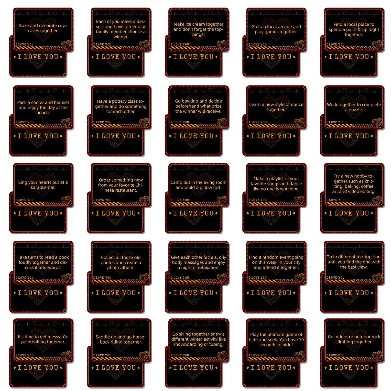 50x Conversation Cards for Couples Gifts for Valentine's Day Adults Weddings