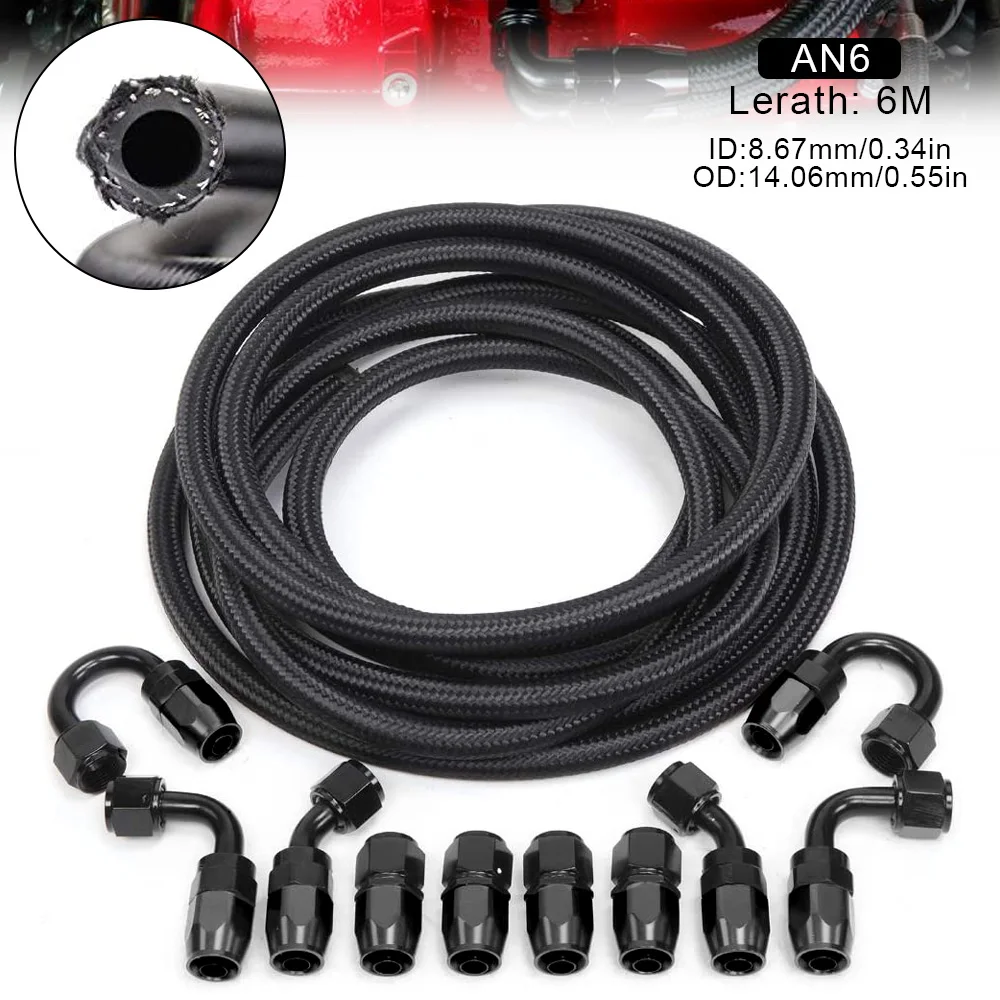 

Маслотопливный шланг 6 метров 6AN AN6 из нержавеющей стали Braide + шланг AN6