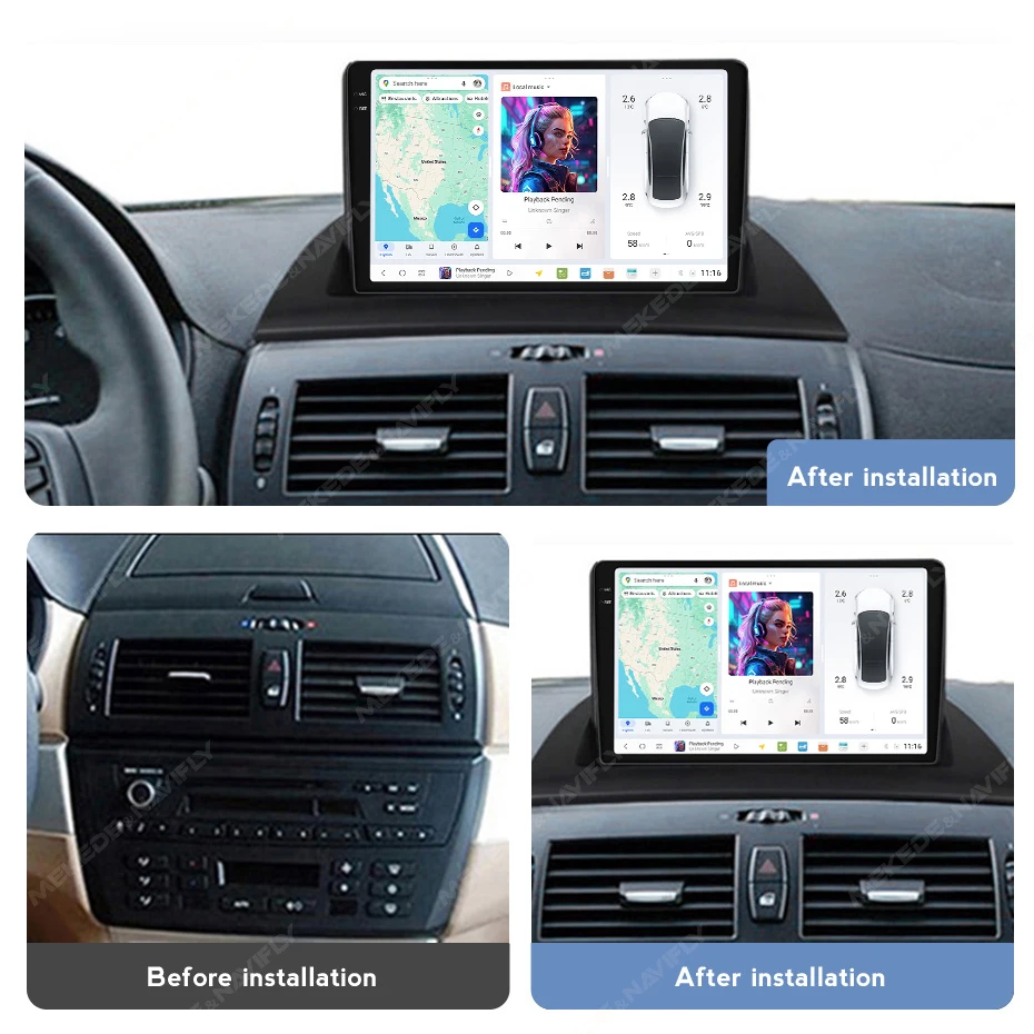 DUDUAUTO 2 DIN Android Auto Radio A7870 AKM7739 Für BMW X3 E83 2004-2012 Drahtlose Carplay Intelligente System GPS multimedia Stere – Detail 7