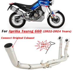 For Aprilia Tuareg 660 2022 2023 2024 Motorcycle Exhaust Escape System Modified Muffler Front Middle Link Pipe Connect Original