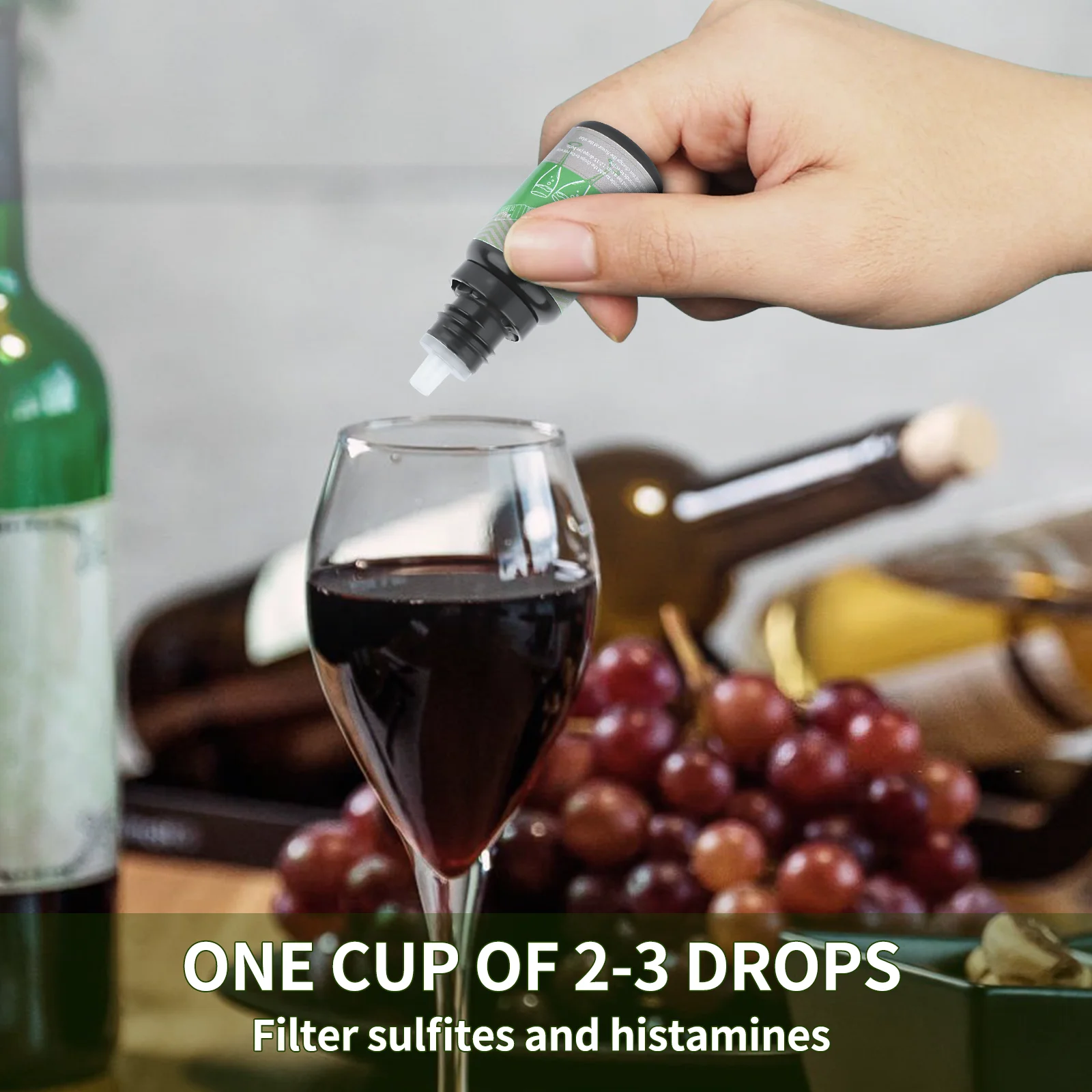 Wine filter removes sulfites and histamines reduces tannins prevents allergies and headaches great gift for tasting wine wine filter
