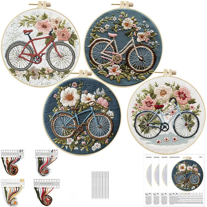 Bike & Flower Embroidery Kit 1
