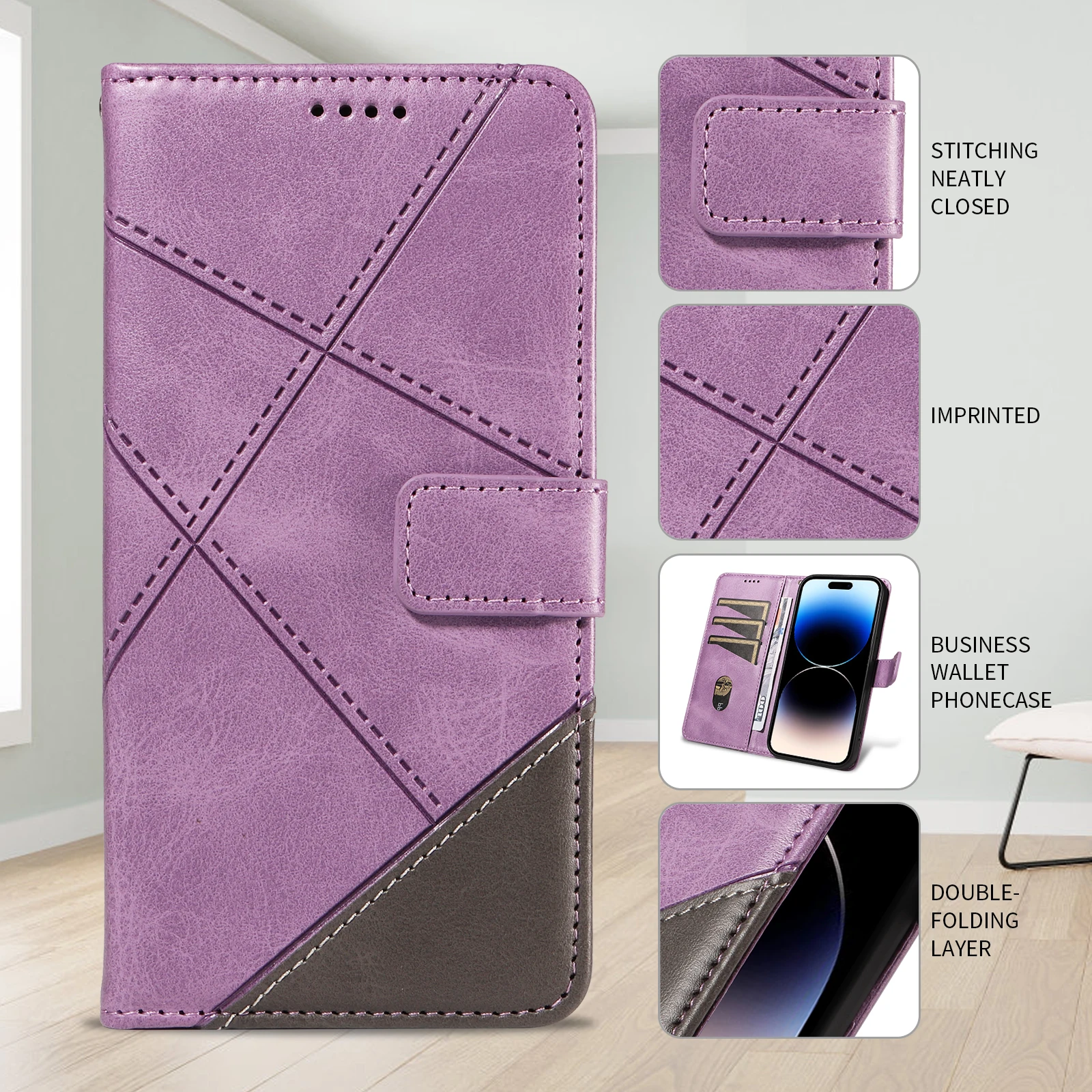 Luxurious Leather Wallet Phone Case with Enhanced Protection