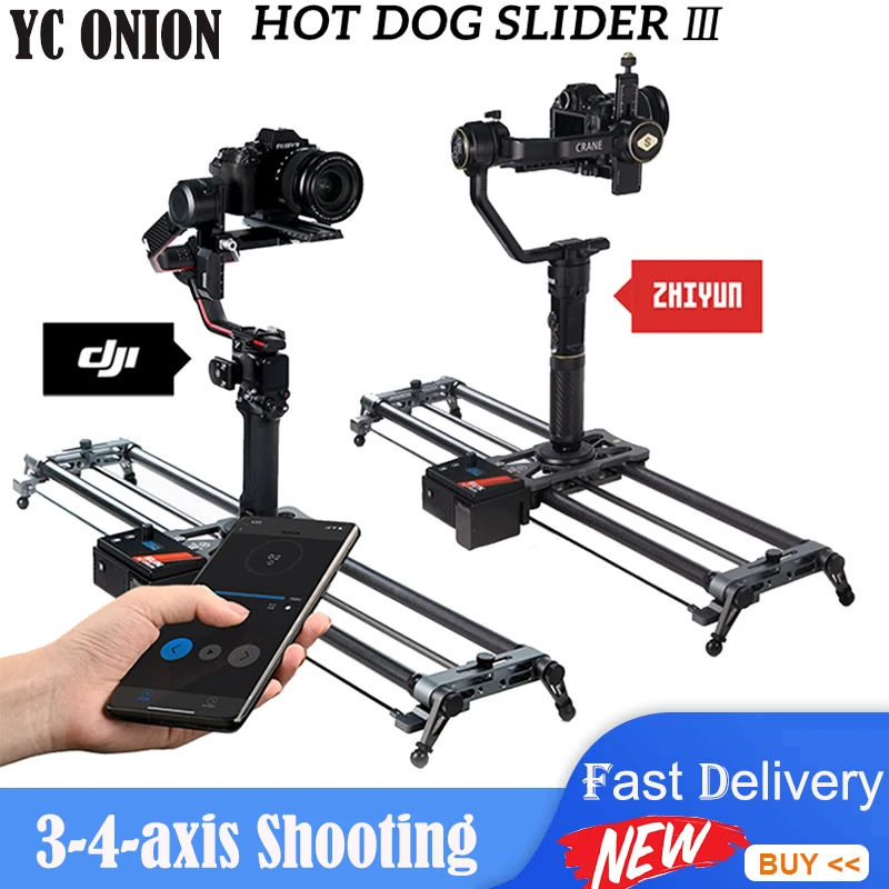 YC Onion 60-120CM Hot Dog 3.0 Camera Slider Motorized Rail Dolly App  Control Camera Video Shooting Low Noise Motor