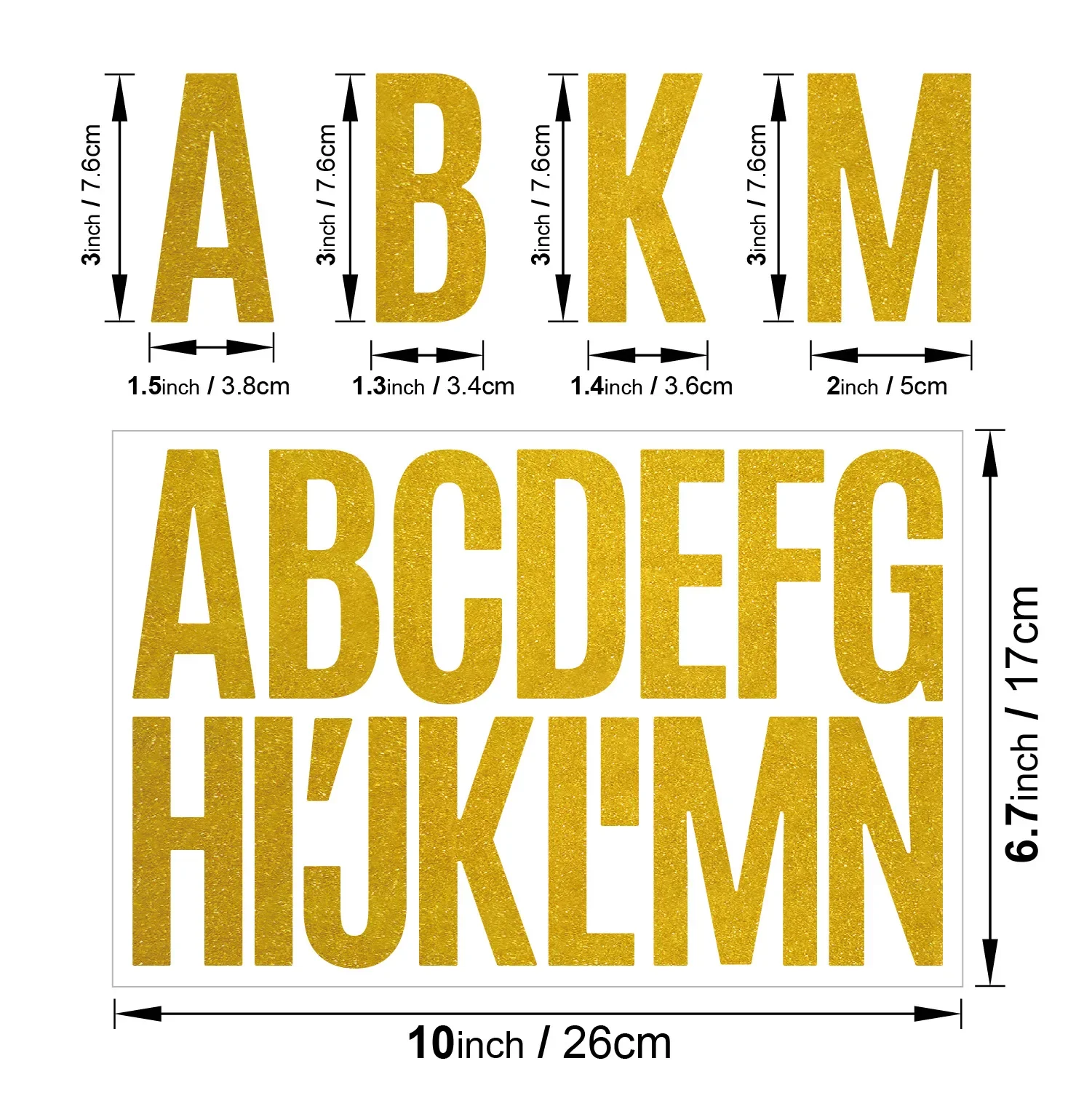 Letter Stickers Number Stickers 3 Inch Shiny Letter Stickers 3 Sheets Large Number Alphabet Sticker Gold Silver for Bulletin Board Mailbox DIY Crafts Art Making
