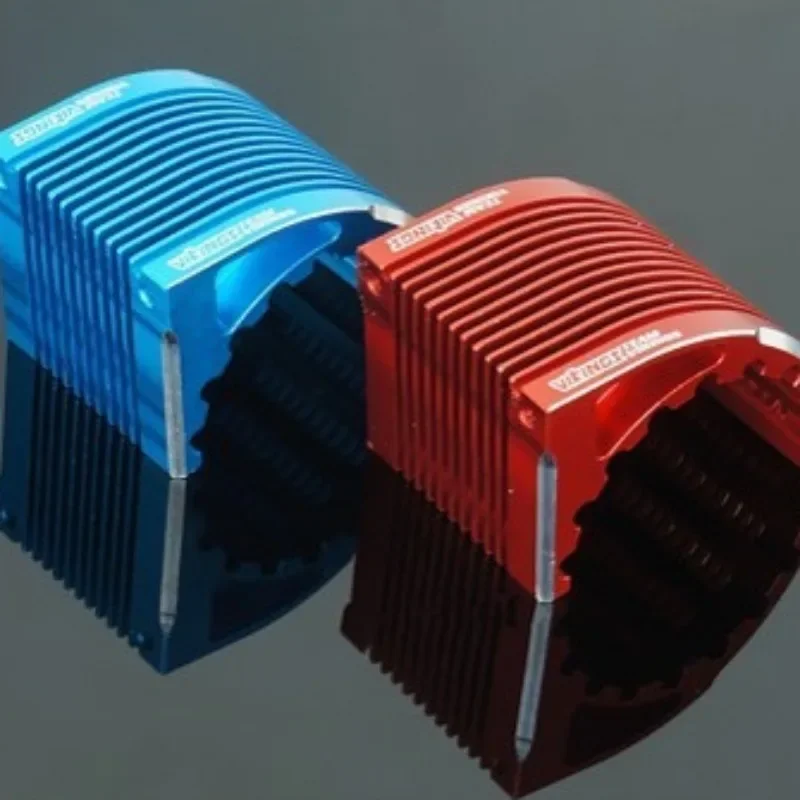 Ensemble radiateur CNC aluminium 42mm et ventilateur 40mm rouge et bleu, solution de refroidissement pour moteur brushless RC.