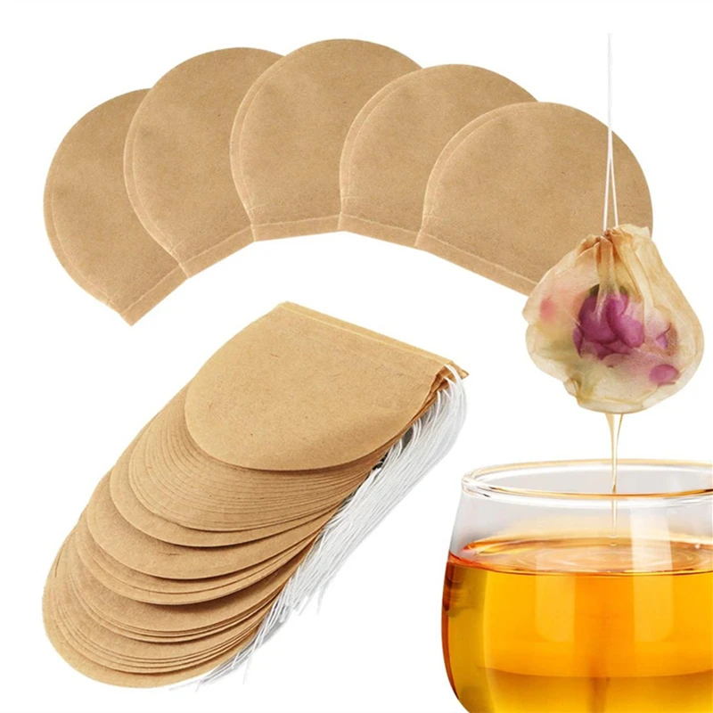 

500pcs Tea Bags for Loose Leaf Tea Disposable Tea Bags Empty Tea Bags with Drawstring Natural Wood Pulp Tea Filter Infuser