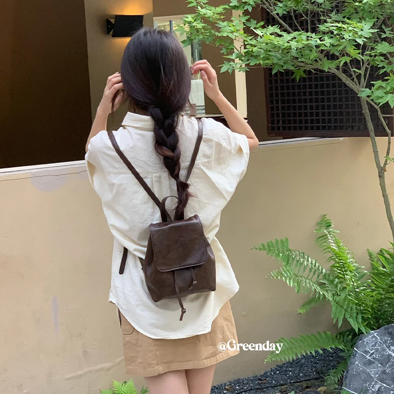 

Женские кожаные рюкзаки, кошелек, сумки на плечо, Женский винтажный дорожный рюкзак, повседневная школьная сумка для книг для девочек