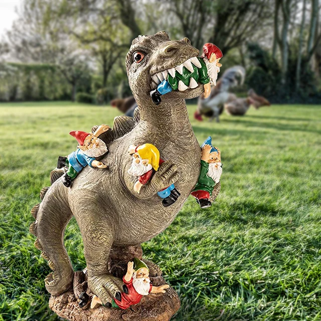 1Dc Gyanta Dinoszaurusz Szobrok Kültéri Dekoráció Étkezési Törpék Kerti Díszek Kézműves Virág Edény Kiegészítők - Image 5