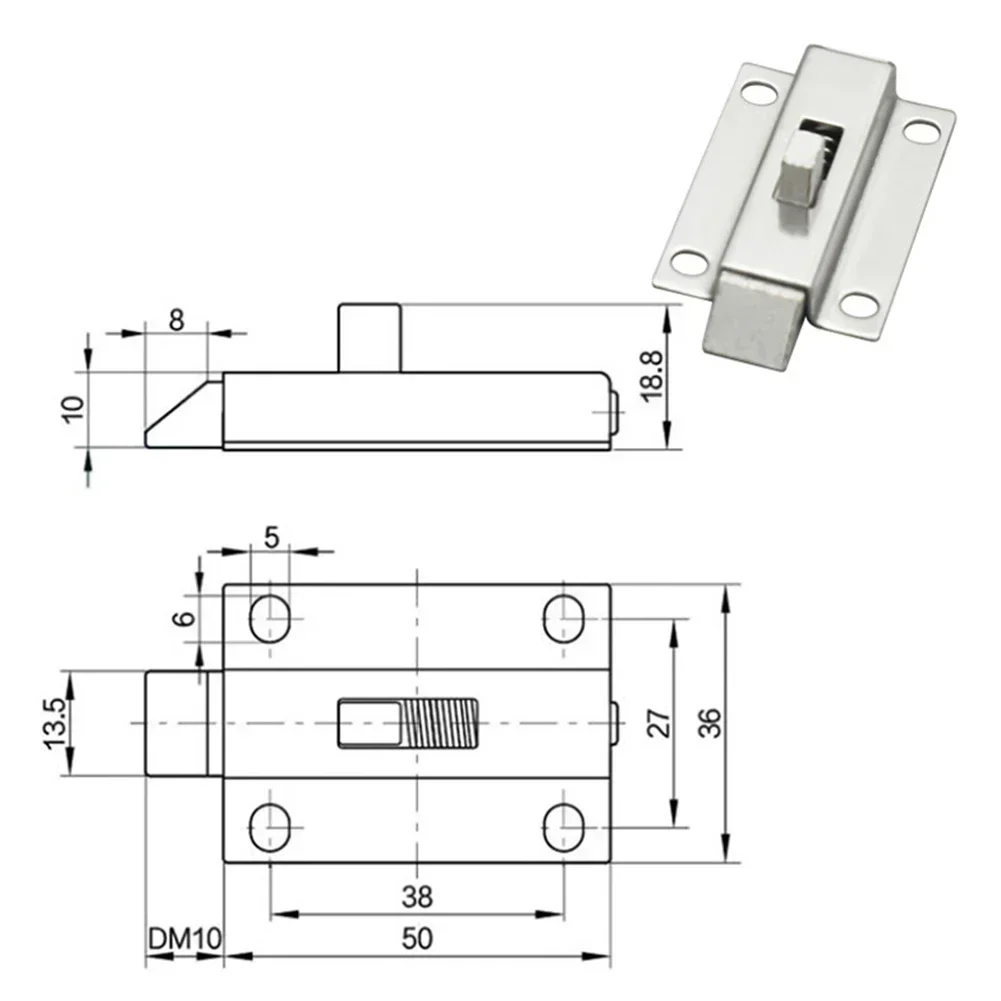 Stainless Steel Automatic Spring Latch Lock Toilet Door Buckle Bolt Anti-theft Wooden Door Latch 50mm/2 Inch Spring Bounce Lock door latch